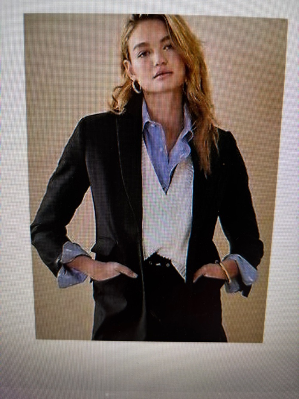 Banana Republic Black Long and Lean Blazer washable Marzotto Wool